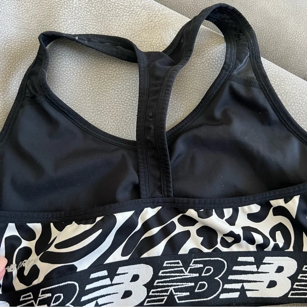 New Balance Black and White Sports Bra